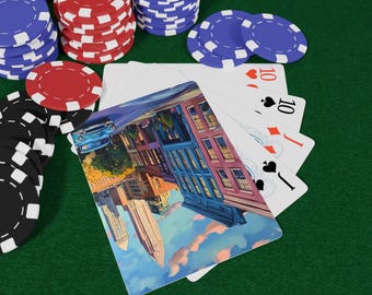 Historic Charlotte Poker Playing Cards Set, Unique Gift for Card Game Lovers, Illustrated Deck for Home Games, Poker Night Decor, Game Night