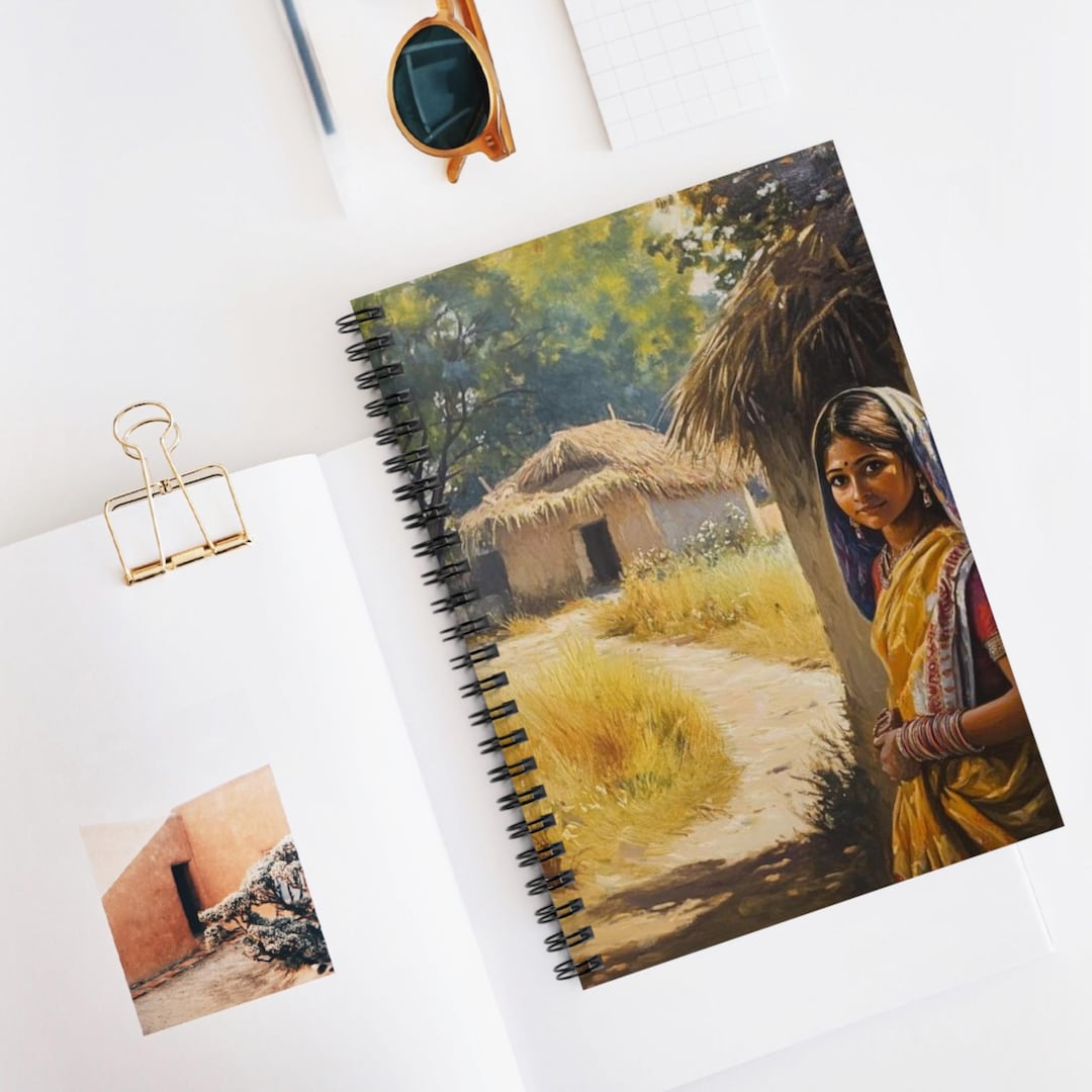 Rural Line Note Book Rural India Spiral Notebook - Ruled Line, Cultural Journal, Village ...