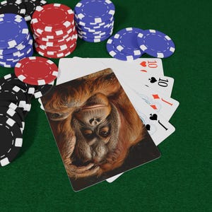 Orang-oetanspeelkaarten - Wildlife Art Deck, Majestic Primate Card, op de natuur geïnspireerde pokerset, cadeau voor dierenliefhebbers en natuurliefhebbers