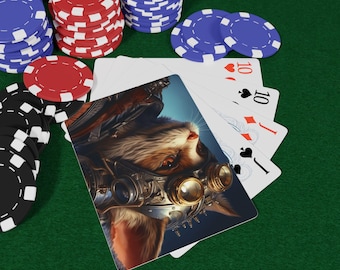 Steampunk Animals Playing Cards Set - Unique Deck for Card Games, Gifts for Gamers, Poker Night, Cat Lovers, and Collectors, Playing Cards
