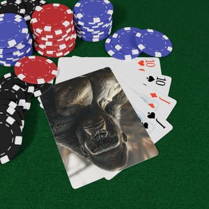 Cartas de Baralho Gorilla - Baralho Majestic Primate, Cartas inspiradas na natureza e arte da vida selvagem, Jogo de Cartas Colecionável Exclusivo, Cartas de Baralho