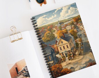 Historic Concord Spiral Notebook - Ruled Line, Fall Aesthetic, Perfect for Journaling, Gift for Writers, Autumn Decor, Notepad