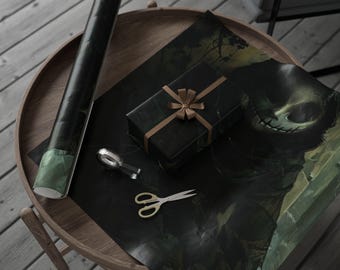 Creepy Conjuring Wrapping Paper, Gothic Gift Wrap, Halloween Decor, Creepy Aesthetic, Unique Present Covering Wrapping Paper