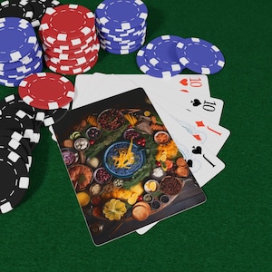 Conjunto de cartas de baralho com comida sueca, baralho vintage, jogos de cartas, presentes para jogadores, decoração de cassino, noite de jogos em família, cartas colecionáveis, noite de jogos