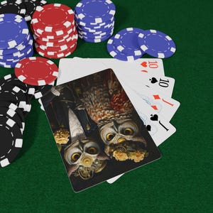 Ensemble de cartes à jouer de poker hiboux opulents, cadeau unique pour une soirée jeux, jeux de cartes, objets de collection, cadeau de pendaison de crémaillère amusant, cartes à jouer