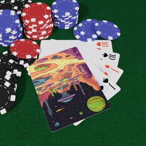 Martian Multiverse Poker Playing Cards, Unique Space-Themed Card Deck for Game Night, Ideal for Poker Lovers, Gift for Gamers, Collectibles