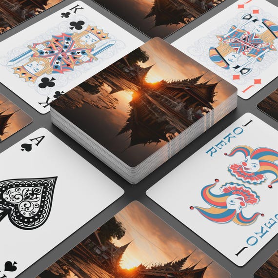 タイポーカートランプセット - ヴィンテージデザイン、ゲームナイトの 