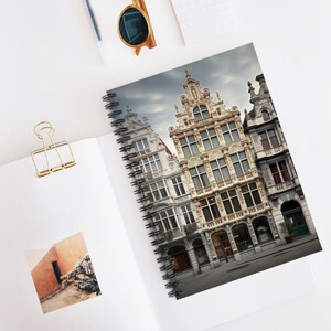 Belgium Architecture Spiral Notebook - Vintage European Architecture Design, Travel Journal for Creatives, Gift for Writers and Students