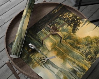 Bayou Country Geschenkpapier, rustikale Geschenkpapier, umweltfreundliches Geschenkpapier, Urlaub, Hochzeiten, Kunstdrucke, Dekor, Urlaub Geschenkpapier