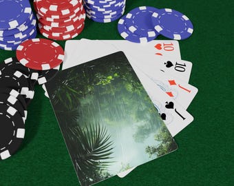 Jungle Rainstorm Playing Cards, Unique Poker Cards, Game Night Essential, Gift for Card Players, Party Supplies, Poker Enthusiast Fun