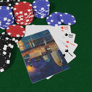 Conjunto de cartas de pôquer Milwaukee Skyline - Baralho exclusivo para noites de jogos, jogos de cartas, presentes, amantes de pôquer, decoração de casa, diversão em noites de pôquer