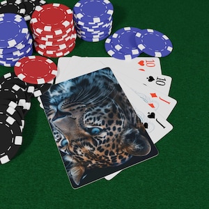 Leopardenmuster Poker Spielkarten - Stilvolles Game Night Accessoire, Kartenspiele, Poker Nacht, Einzigartiges Geschenk für Gamer, Tierliebhaber Karten