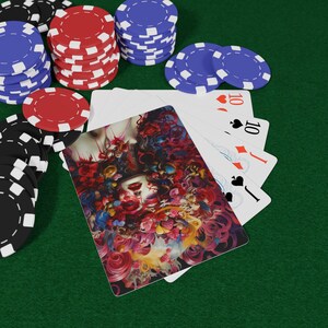Love Overdose Poker Spielkartenset, Einzigartige Geschenke für Kartenspielliebhaber, Bunte Pokernacht, Künstlerische Spielkarten, Kartenspieldekor