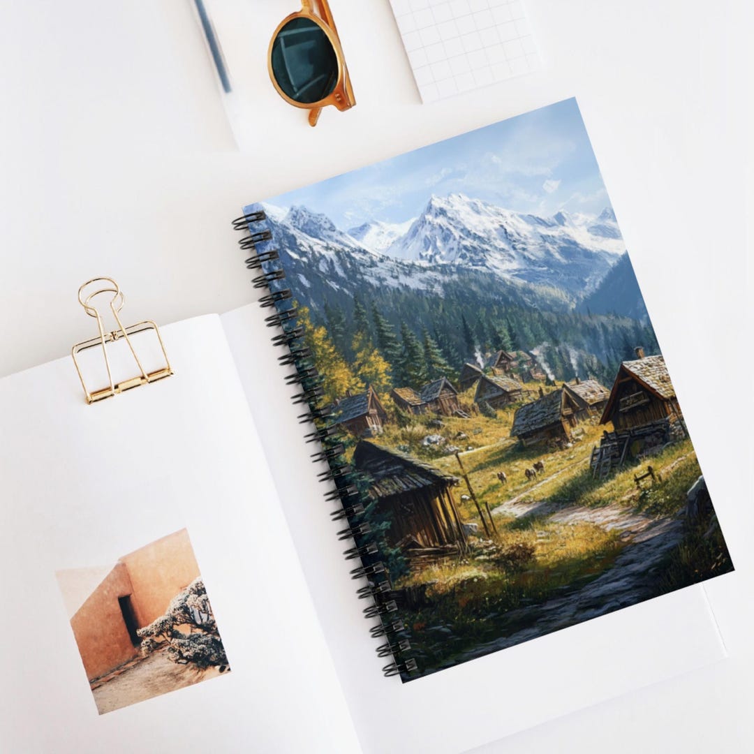 Country Notebook Example Alpine Village Spiral Notebook, Nature Journal, Artistic Notebook ...