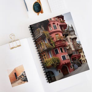 Swiss Architecture Spiral Notebook - Ruled Lines, Perfect for Journaling, Sketching, Unique Gift, Travel Diary, Art Lovers, Fun Sketchbook