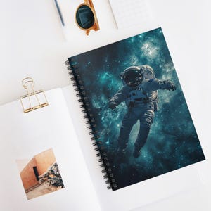 Lost in Space Spiral Notebook - Ruled Line, Space Lover&#39;s Journal, Cosmos Gift, Astrophysics Study Notes, Unique Open Notebook, Science
