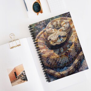 Rattlesnake Spiral Notebook - Ruled Line, Wildlife Journal, Nature Lover&#39;s Gift, Reptile Sketchbook, Eco-Friendly Stationery, Animal Art