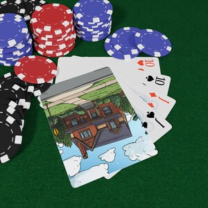Juego de cartas de póker para administración de propiedades, accesorios únicos para juegos de cartas, regalo elegante para jugadores, perfecto para noches de juego.