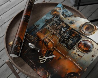 Mechanical Marvels Wrapping Paper - Industrial Gift Wrap, Steampunk Design, Gear Pattern, Inventor Gift, Engineering Art, Holiday Gift Wrap