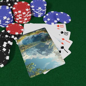 Cartas de pôquer com cenas reconfortantes da natureza | Perfeitas para noites de jogos, presentes para jogadores, acampamentos, diversão ao ar livre, jogos de cartas, noite de pôquer