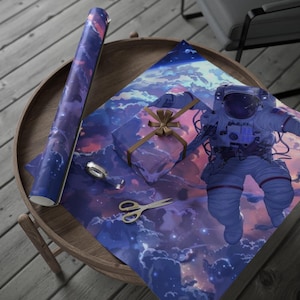 Surreal Spacewalk Wrapping Paper for Gifts, Perfect for Space Lovers, Birthdays, Holidays, Party Decor, Unique Wrapping Paper