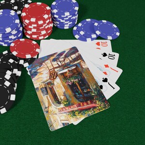 Juego de cartas de póker Street Cafes: un regalo único para gamers, amantes de los juegos de cartas, coleccionistas, inauguración de la casa y noches de póker.