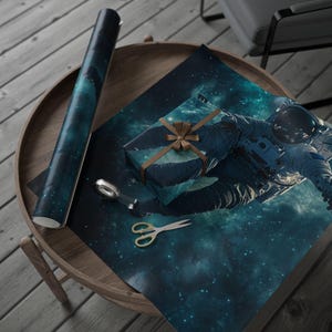 Lost in Space Wrapping Paper, Stellar Gift Wrap for Astronaut Lovers, Holiday and Birthday Present, Space Decor, Unique Gift Wrap