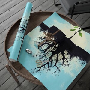 Papel de regalo con mentalidad de crecimiento: papel de regalo con pensamiento positivo, arte con temática de motivación, desarrollo personal, energía de empoderamiento, decoración para el éxito.