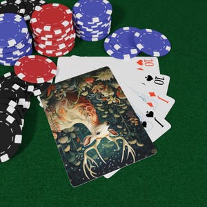Flourishing Fauna ポーカートランプセット、カードゲーム用のユニークなギフト、ゲームナイトの必需品、楽しいコレクション、ホームデコレーション、ポーカーナイトの楽しみ