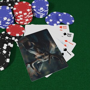 Conjunto de cartas de pôquer Moose, presente exclusivo para jogadores, acessórios divertidos para noite de jogos, artigos para festa de pôquer, decoração de vida selvagem, diversão para noite de pôquer