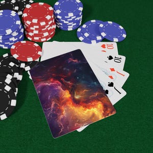Naipes Espacio Abstracto - Baraja de Arte Cósmico, Cartas de Galaxia Surrealista, Juego de Póker Espacial Moderno, Regalo para Amantes de la Ciencia Ficción y el Arte