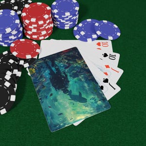 Cartas de Baralho de Biólogo Marinho | Perfeito para Noites de Jogos, Presentes, Amantes de Pôquer, Festas na Praia, Decoração com Tema Marítimo, Noite de Jogos de Cartas