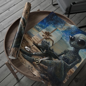 Life as an Alien Wrapping Paper - Space-Themed Gift Wrap, Sci-Fi Design, Extraterrestrial Party Paper, Fun Outer Space Decor, Galactic Wrap