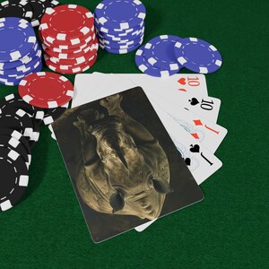 Neushoornspeelkaarten - Majestic Wildlife Deck, krachtige neushoornkunstkaarten, op de natuur geïnspireerde pokerset, cadeau voor dierenliefhebbers en -liefhebbers