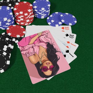 セレブライフスタイルポーカートランプセット、エレガントなゲームナイトデコレーション、ゲーマーへのユニークなギフト、クールなカードアート、楽しいポーカーアクセサリー、バイブ