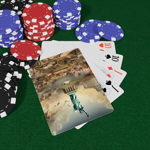Cartes à jouer de poker de l'histoire américaine avec des designs artistiques, idéales pour les soirées jeux, les collectionneurs, les cadeaux et la décoration d'intérieur, les soirées jeux de poker