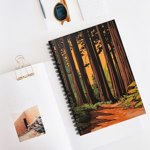 Redwood Forest Spiral Notebook, Perfect for Journaling, School, Travel, Gifts, or Nature Lovers - Ruled Line Design