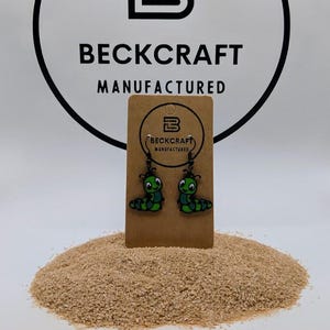 Schattige rups oorbellen sterling zilver roestvrij staal 3D print ultralicht duurzaam handgemaakt cartoon esthetisch sieraden cadeau vriendin