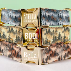 Mountain Dog Collar Personalized For Dog Lovers Gift With Engraved Metal Buckles and Leashes High Quality Quick Release Collar LE-86