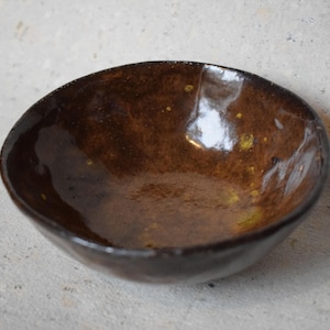 Handmade Ceramic Bowl – Rustic Brown Glaze with Organic Shape