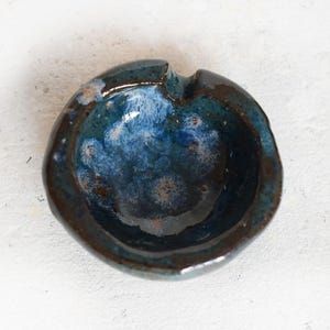 Handmade Ceramic Ashtray – Unique Pottery Ashtray with Blue Green Glaze, Rustic Home Decor