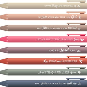 8 pc. Bible Verse Pen Set | Encouraging Pens, Inspirational Pens, Gift for Her, Office Gift, Coworker Gift English or Spanish