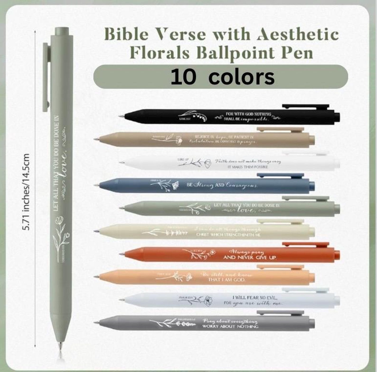 Bible Verse Pens | Christian Floral Scripture Stationery (set of 10) - Etsy