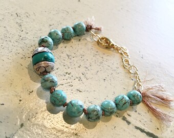 Turquoise beaded bracelet