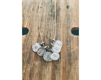 Sterling silver initial necklace- sterling silver- initial- personalized- mamas necklace - mother’s necklace - gift for her - kids initials