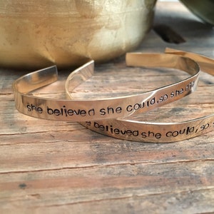 Gold fill personalized cuff bracelet image 1