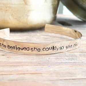 Gold fill personalized cuff bracelet image 2