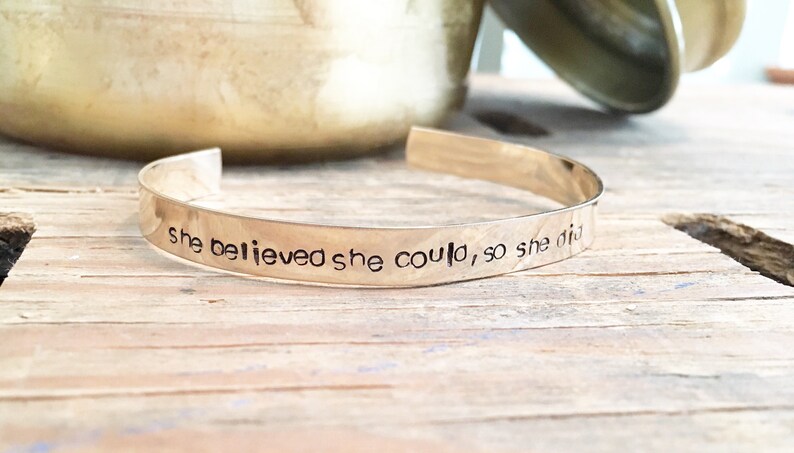 Gold fill personalized cuff bracelet image 2