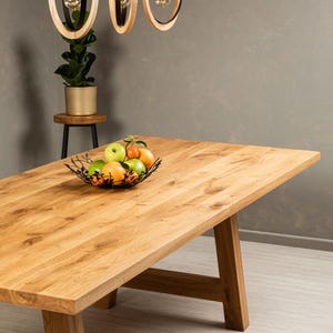 BRAVION OAK Table Top ALFA, Dining Table Top, Desk Top, Solid Wood without Tree Edge, classic straight edge, thickness of 4cm solid oak wood