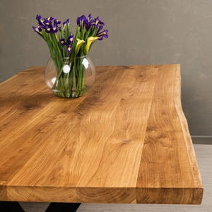 BRAVION OAK Table Top BETA, Dining Table Top, Desk Top, Solid Wood with Tree Edge, thickness of 4cm solid oak wood